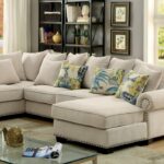 Skyler Transitional Beige Sectional Sofa with Nailhead Trim | CM6156-SECTIONAL