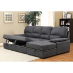 Alcester Contemporary Graphite Sectional Sofa Bed with Storage | CM6908BK-SET