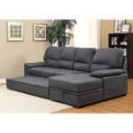 Alcester Contemporary Graphite Sectional Sofa Bed with Storage | CM6908BK-SET