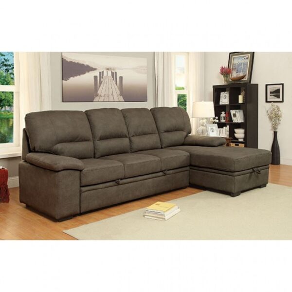 Alcester Contemporary Brown Sectional Sofa Bed with Storage | CM6908BR-SET