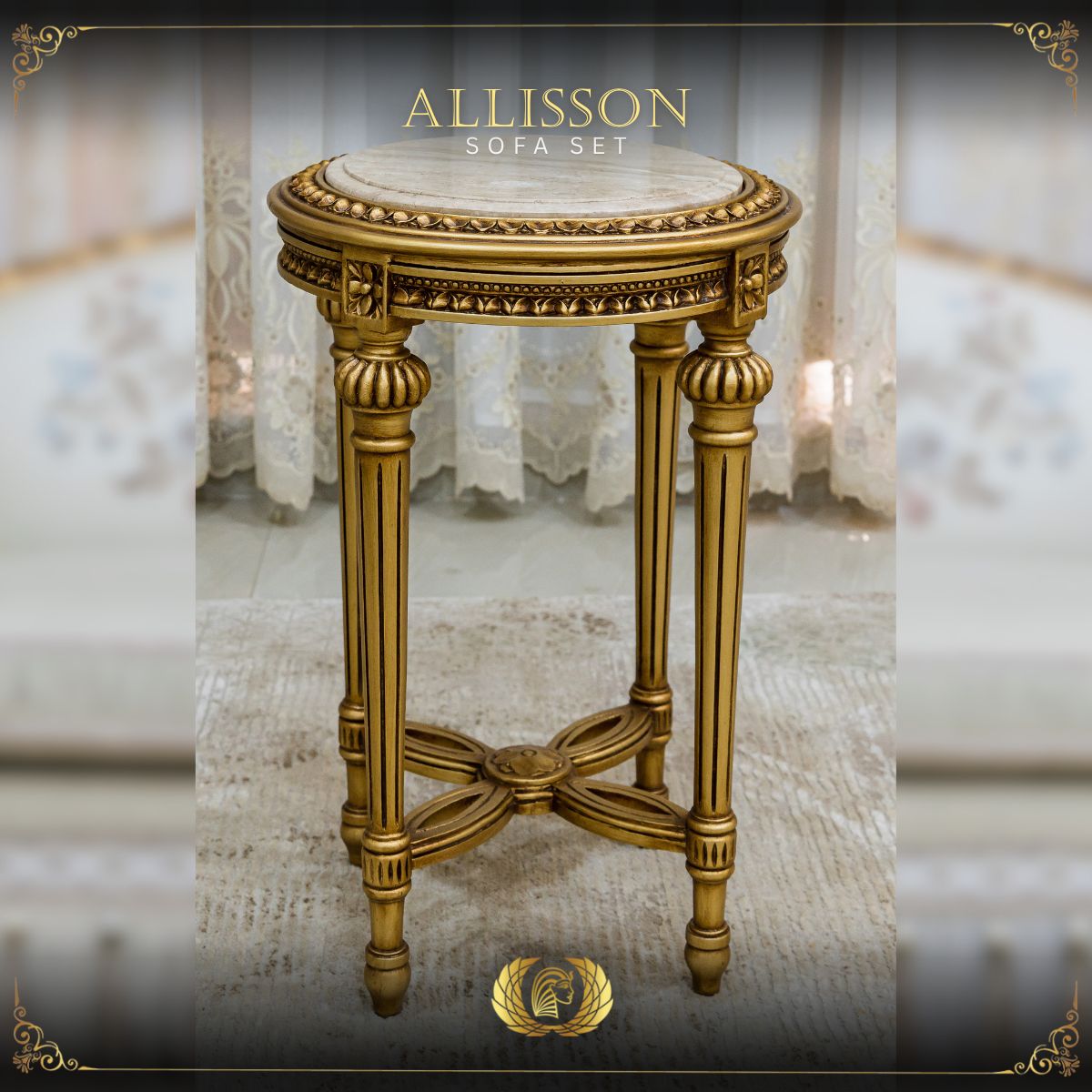 Handmade Gold Allison End Table | Mobilia Cleopatra 3 Allison end table