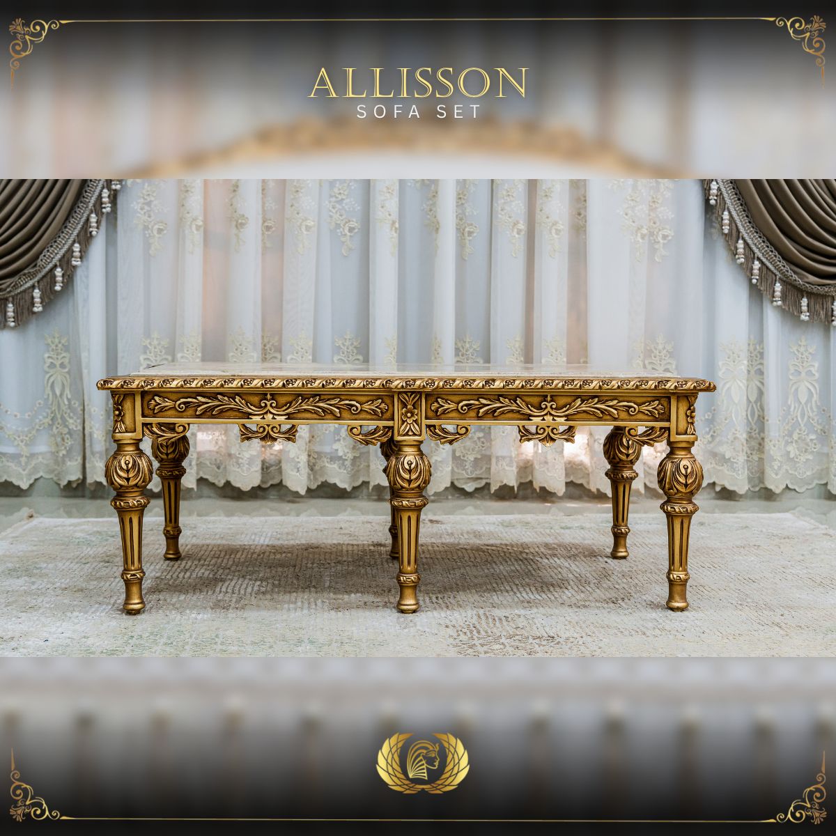 Handmade Gold Allison Coffee Table | Mobilia Cleopatra 3 Allison Coffee Table