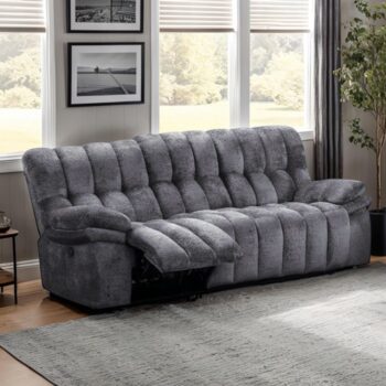 Hieronymus Dark Gray Manual Reclining Sofa with Pillow Top Arms | FM64001DG-SF-M