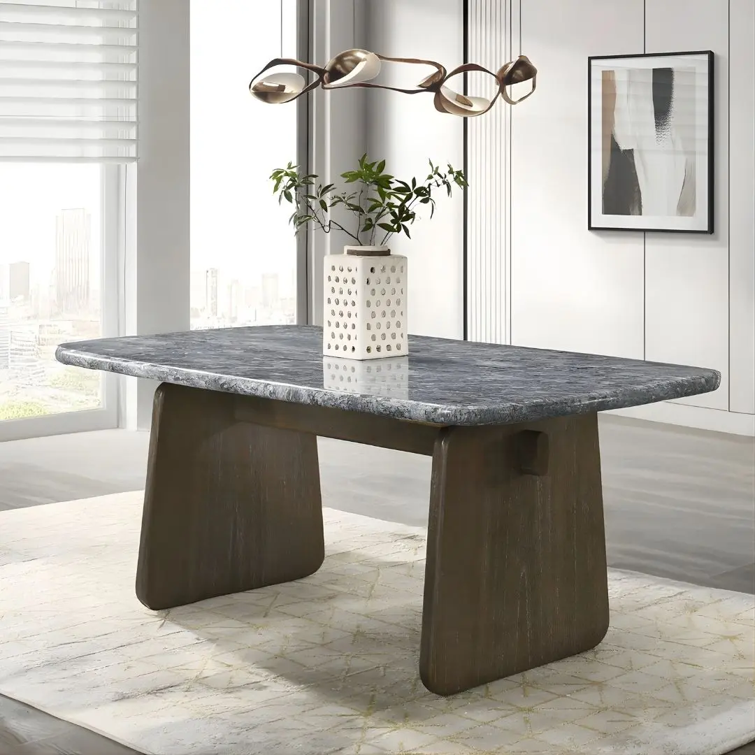 Dillon Dining Table With Natural Marble Top Dn04815 By Acme | Mobilia Cleopatra 3 Dillon Dining Table with Natural Marble Top DN04815 By ACME - Image 1