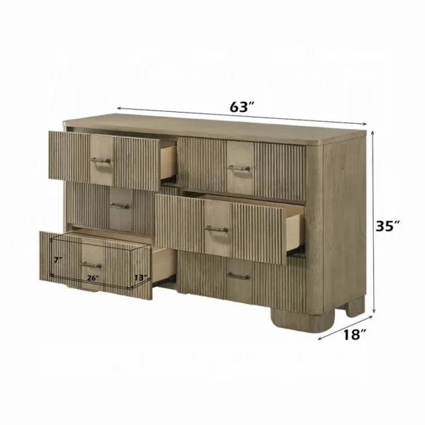Lakkari Dresser in Antique Oak Finish BD04875 By ACME - Image 3