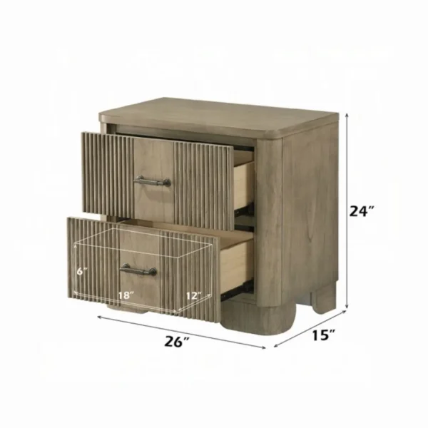 Lakkari Oak Nightstand BD04873 By ACME - Image 2