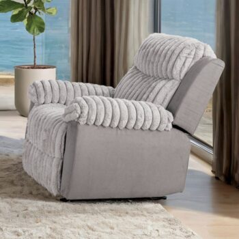 Dionysus Gray Manual Glider Recliner – Transitional Comfort in Compact Design