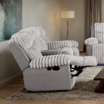 Dionysus Gray Manual Reclining Loveseat – Compact Comfort with Modern Features