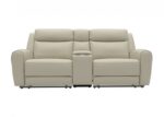 Jacobus Beige Manual Recliner Loveseat – Compact Luxury and Function