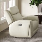 Jacobus Beige Leather Manual Recliner Chair – Refined Comfort in a Compact Design