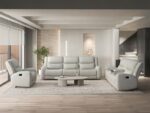 Giraldus Beige Manual Recliner Sofa – Comfort Meets Transitional Elegance