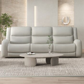 Giraldus Beige Manual Recliner Sofa – Comfort Meets Transitional Elegance