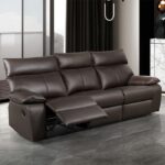Onoria Brown Manual Recline Sofa – Plush Comfort Meets Contemporary Design
