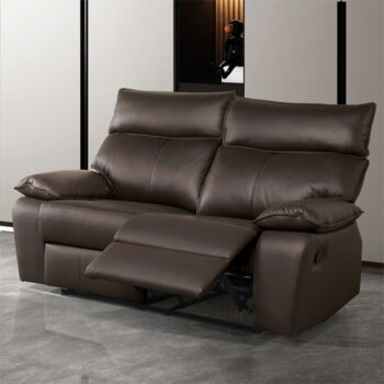 Onoria Brown Manual Recline Loveseat – Compact Style, Big Comfort