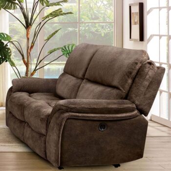 Henricus Dark Brown Loveseat – Compact Reclining Comfort