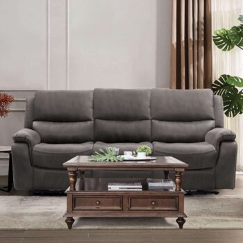 Henricus Dark Gray Reclining Sofa – Transitional Comfort, Modern Look