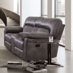 Josias Loveseat – Transitional Dark Gray Reclining Comfort