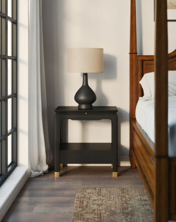 Eave 1-Drawer Nightstand in Gray Finish