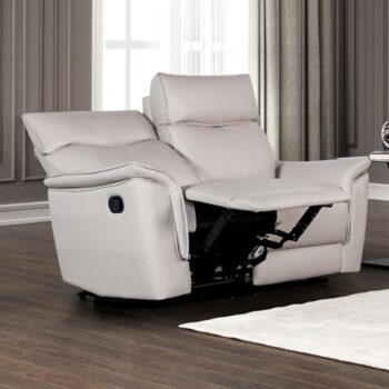 Bienne Loveseat Manual Recliner – Transitional Taupe Comfort