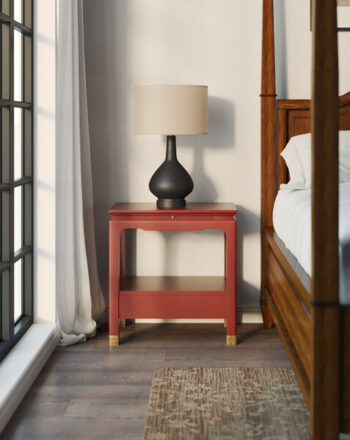 Eave 1-Drawer Nightstand in Candy Apple Red