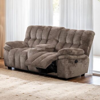 Hieronymus Manual Loveseat – Transitional Dark Brown Comfort