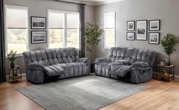 Hieronymus Manual Loveseat – Transitional Dark Gray Comfort