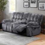 Hieronymus Manual Loveseat – Transitional Dark Gray Comfort