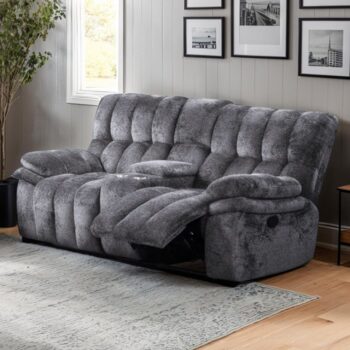 Hieronymus Manual Loveseat – Transitional Dark Gray Comfort