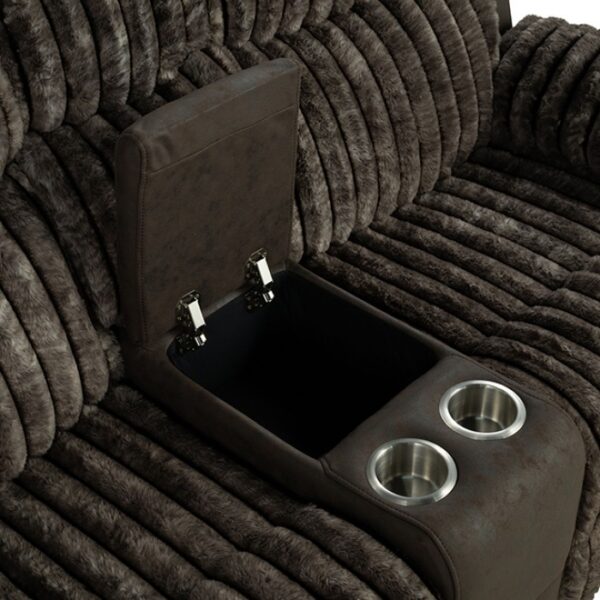 Dionysus Manual Reclining Loveseat – Transitional Brown Comfort with Modern Features