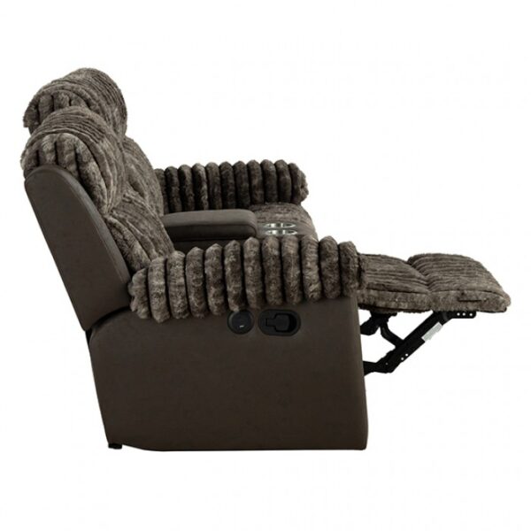 Dionysus Manual Reclining Loveseat – Transitional Brown Comfort with Modern Features