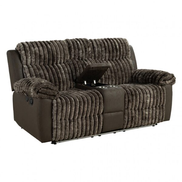 Dionysus Manual Reclining Loveseat – Transitional Brown Comfort with Modern Features
