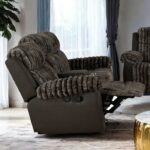 Dionysus Manual Reclining Loveseat – Transitional Brown Comfort with Modern Features