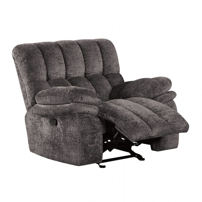 Hieronymus Manual Glider Recliner Fm64001Dg-Ch-M Transitional Dark Gray By Furniture Of America | Mobilia Cleopatra 3 Hieronymus Manual Glider Recliner – Transitional Dark Gray Comfort