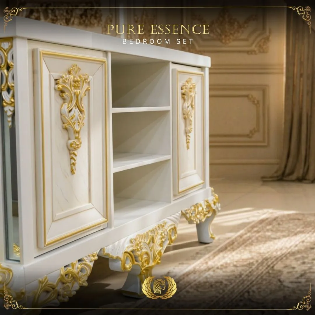 Handmade Cream Mint Green Pure Essence Tv. Console | Mobilia Cleopatra 3 Handmade Cream Mint Green Pure Essence TV. Console - Image 1