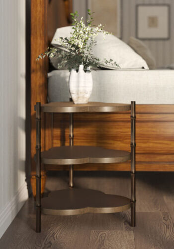 Eave Burnished Gold Accent Table
