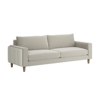 Artisan Barret Sofa in Café au Lait with Velvet & Faux Leather