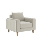 Artisan Barret Lounge Café au Lait Chair in Velvet & Faux Leather