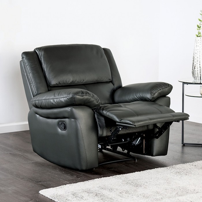 Glarus Recliner Chair Fm69003Bk-Ch-M Transitional Black Leather Match By Furniture Of America | Mobilia Cleopatra 3 Glarus Recliner Chair – Transitional Black Leather Match