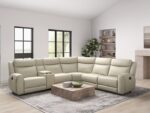 Jacobus Motion Sectional – Transitional Beige Leather Luxury
