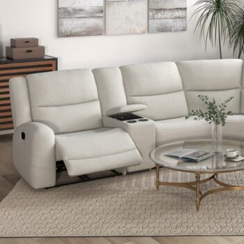 Giraldus Motion Sectional – Transitional Beige Fabric Comfort