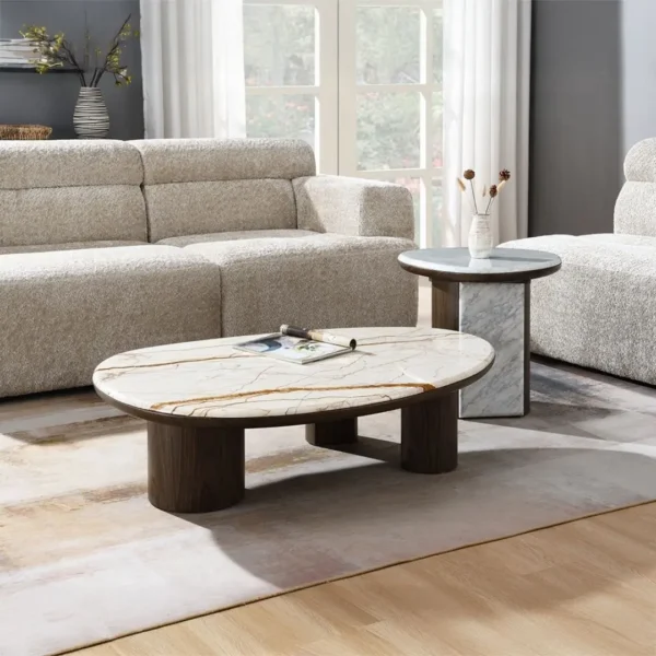 Haidar Coffee Table with Natural Marble LV04565 By ACME - Image 2