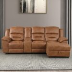Septimus Sectional – Contemporary Saddle Brown Function & Comfort