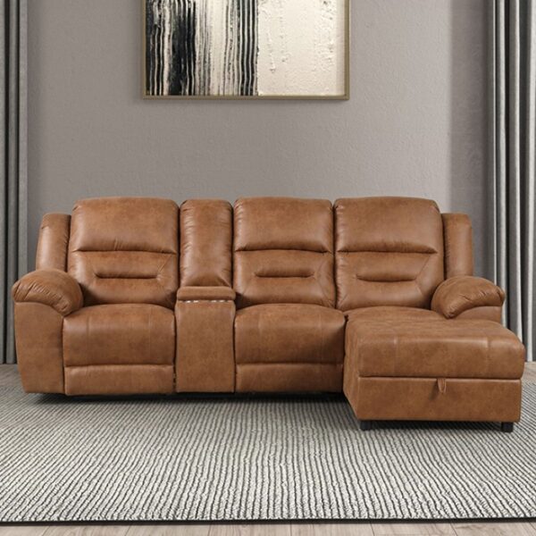 Septimus Sectional – Contemporary Saddle Brown Function & Comfort