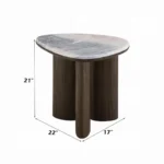 Hanale End Table with Natural Marble By ACME - Image 3