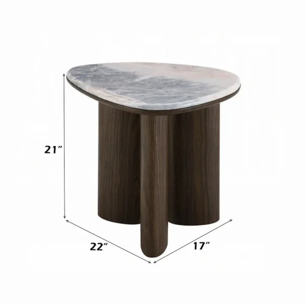 Hanale End Table with Natural Marble By ACME - Image 3