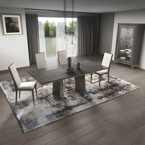 Venezia Dining Side Chair in Gray Leather Set of 2 By ACME - Image 3