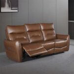 Terentius Power Sofa – Contemporary Reclining Comfort in Caramel Brown