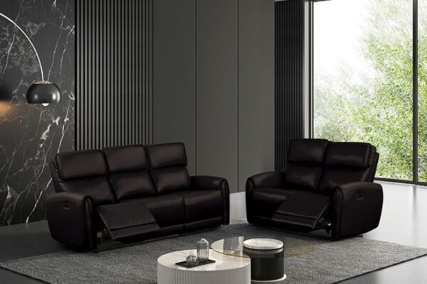 Schlieren Power Sofa – Contemporary Reclining Comfort with Charging Convenience