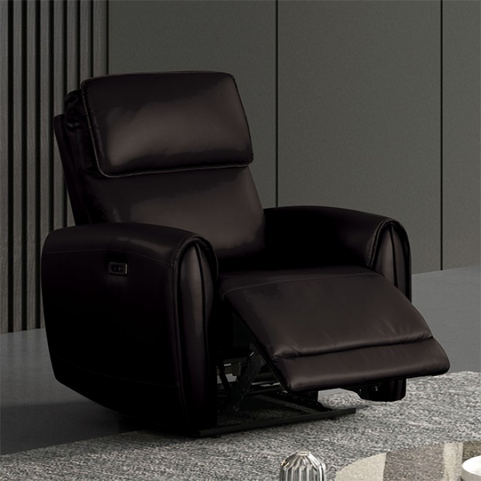 Schlieren Power Recliner Fm6012Bk-Ch-Pm Compact Modern Comfort By Furniture Of America | Mobilia Cleopatra 3 Schlieren Power Recliner – Compact Modern Comfort with USB Charging