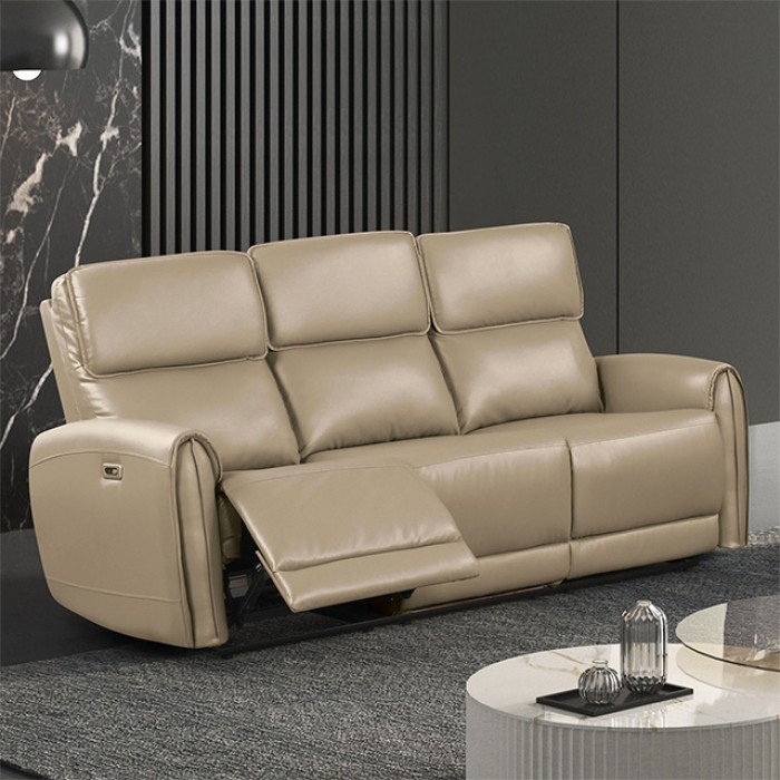 Schlieren Power Sofa Fm6012Bg-Sf-Pm Contemporary Comfort By Furniture Of America | Mobilia Cleopatra 3 Schlieren Power Sofa – Contemporary Comfort with Built-in Charging